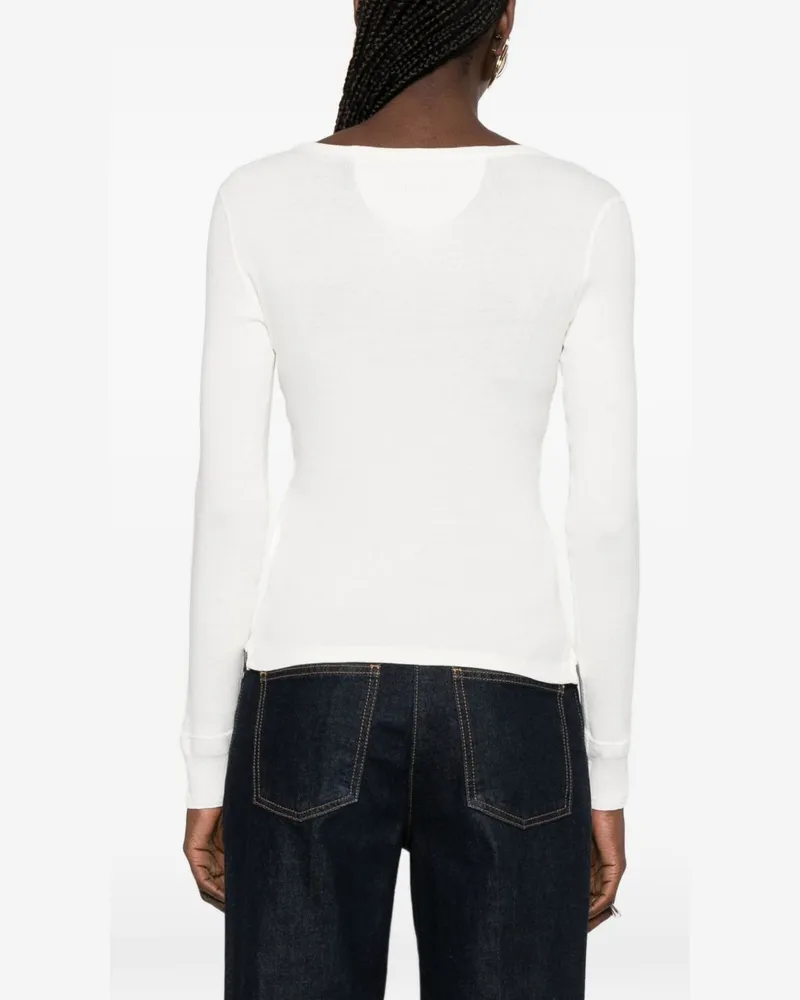 Chloé Cotton Ribbed-Knit Sweater — white White
