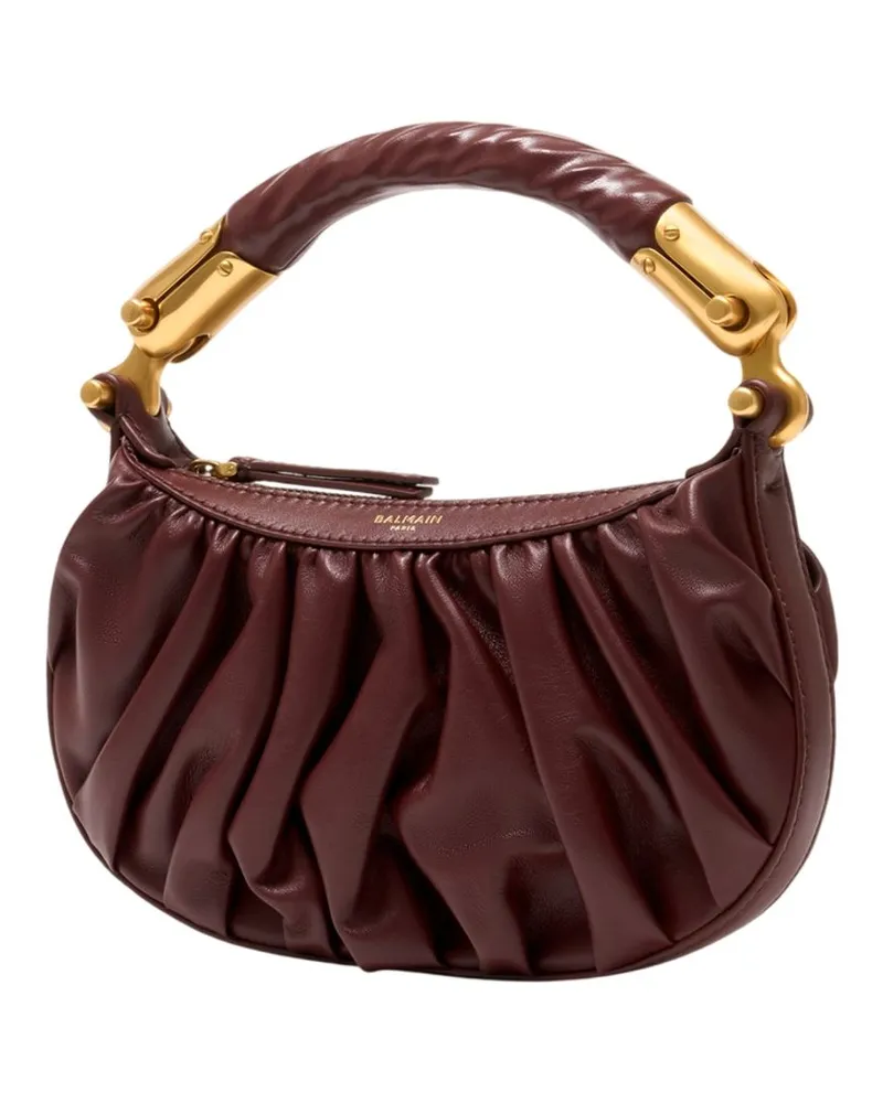 Balmain Women's Ebene Mini Bag -  Leather Brown Calfskin Handbags-Purses Brown