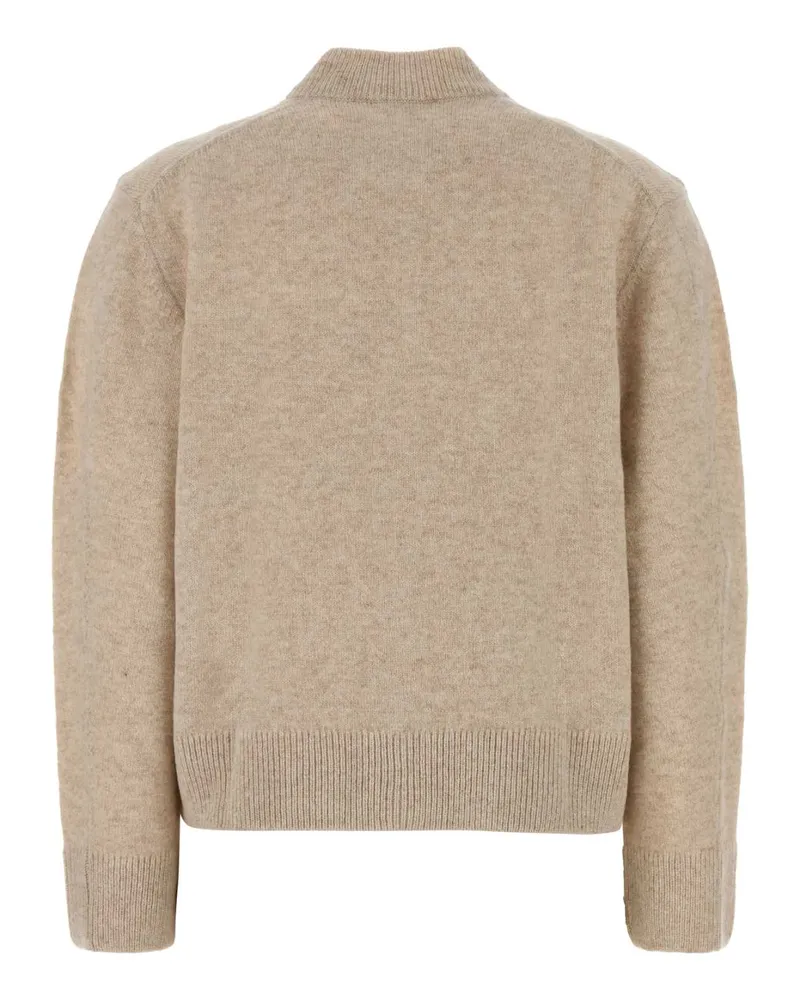 Kitsuné Women's Melange Beige Wool Cardigan Moonbeige Exterior: Maglieria Sweater Beige