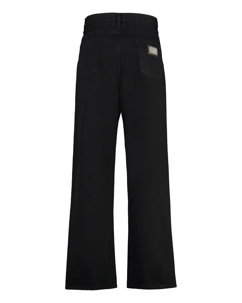 Dolce & Gabbana Men's Regular Fit Jeans Black Cotton & Straight-Leg Black