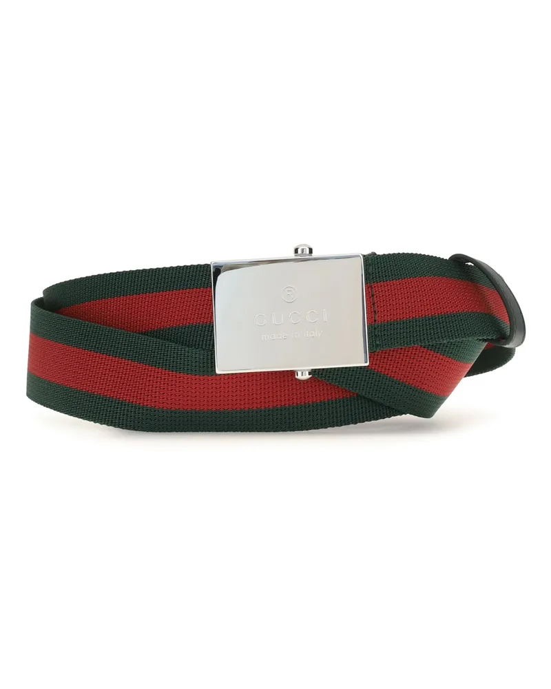 Gucci Men's Belt W.35 Military Ribbon Green Polyester Green