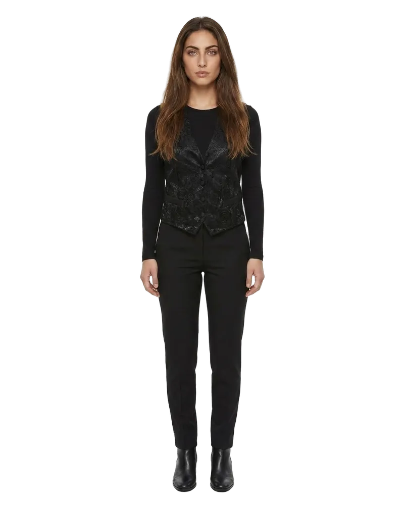 Dolce & Gabbana Lace-Embellished Cotton Blend Waistcoat — Black Black