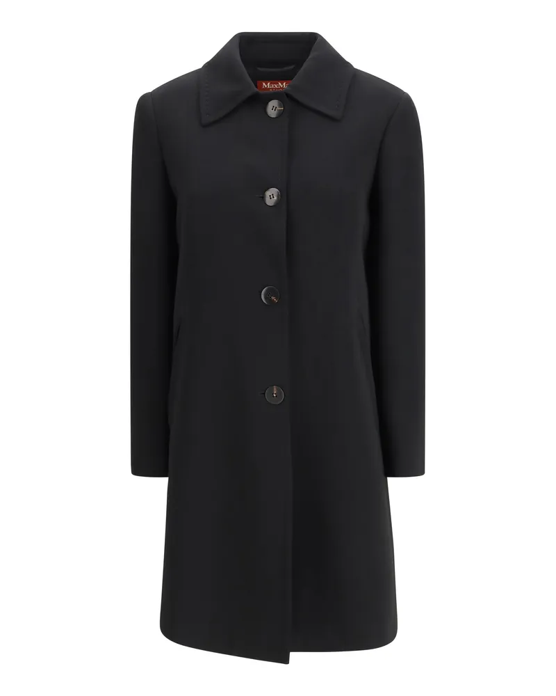 Max Mara Women's Overcoat Racconto Black Triacetate Jacket Black