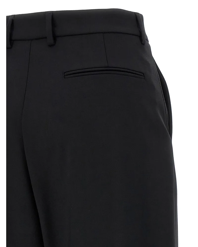 Giuseppe di Morabito Virgin Wool Wide-Leg Trousers — Black Black