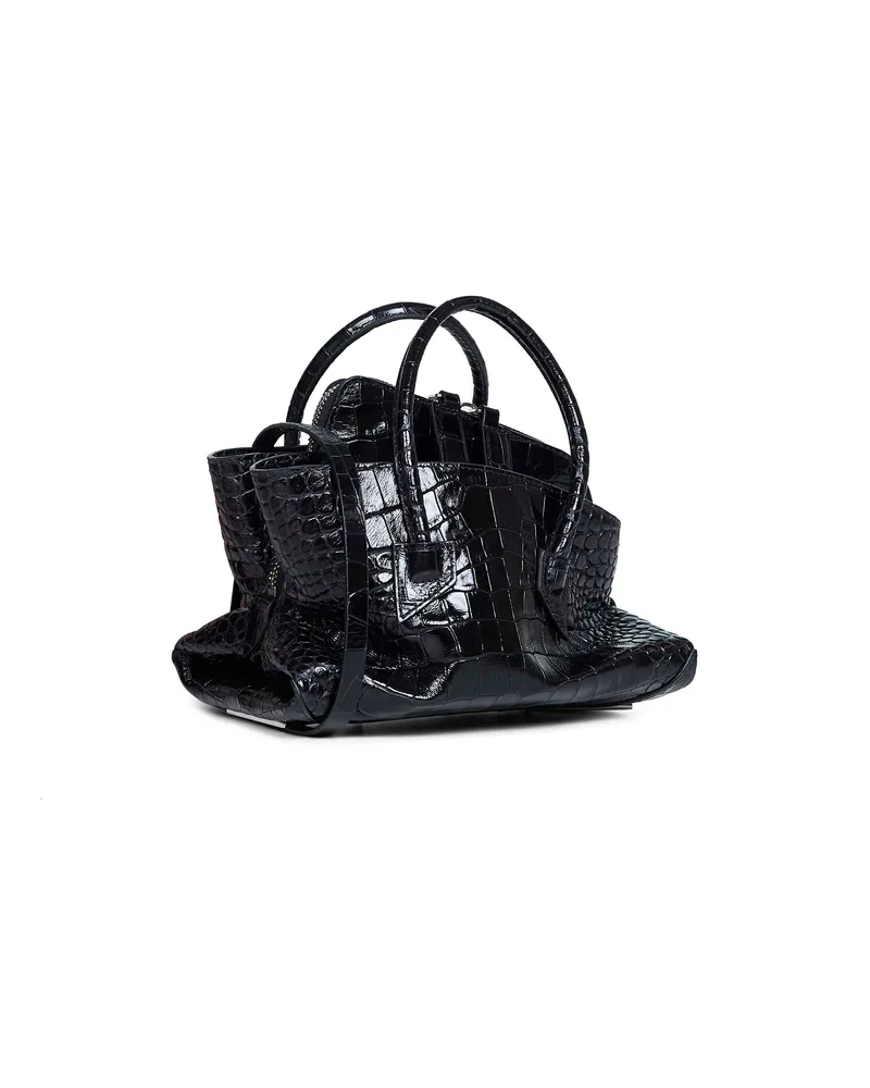 ATTICO Women's Top Handle Bag La Passeggiata Mini Black Calf Leather (bos Taurus) Handbags Hand Black