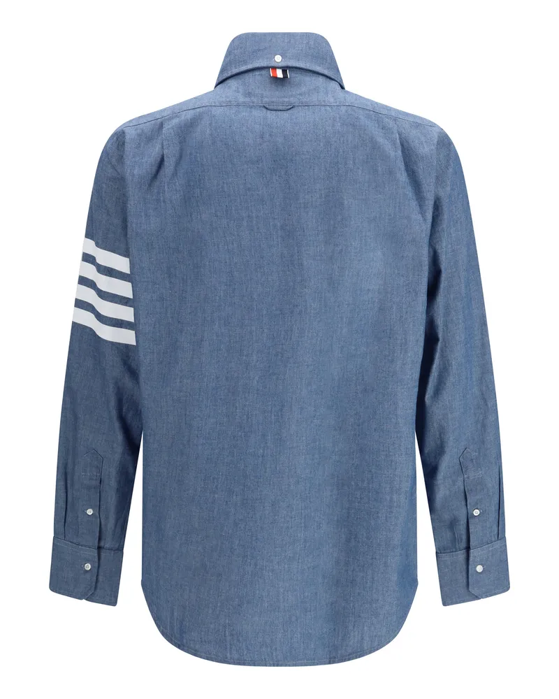 Thom Browne Men's Denim Shirt With Logo Blue Cotton Blue