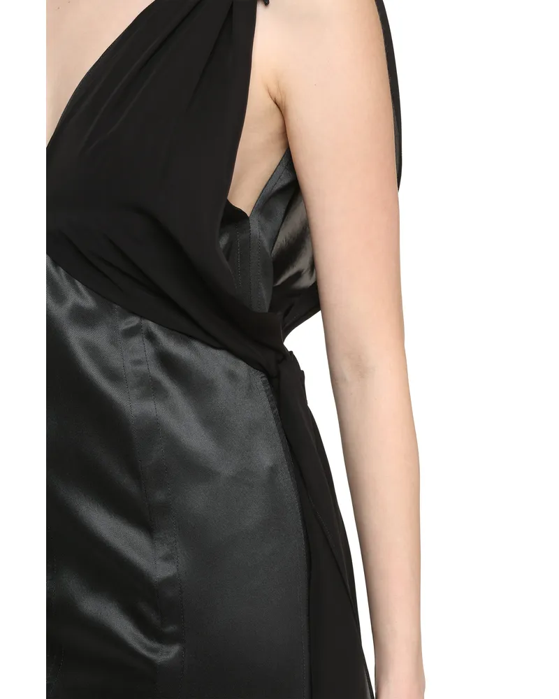 Bottega Veneta Silk Twill Midi Dress — Green Green