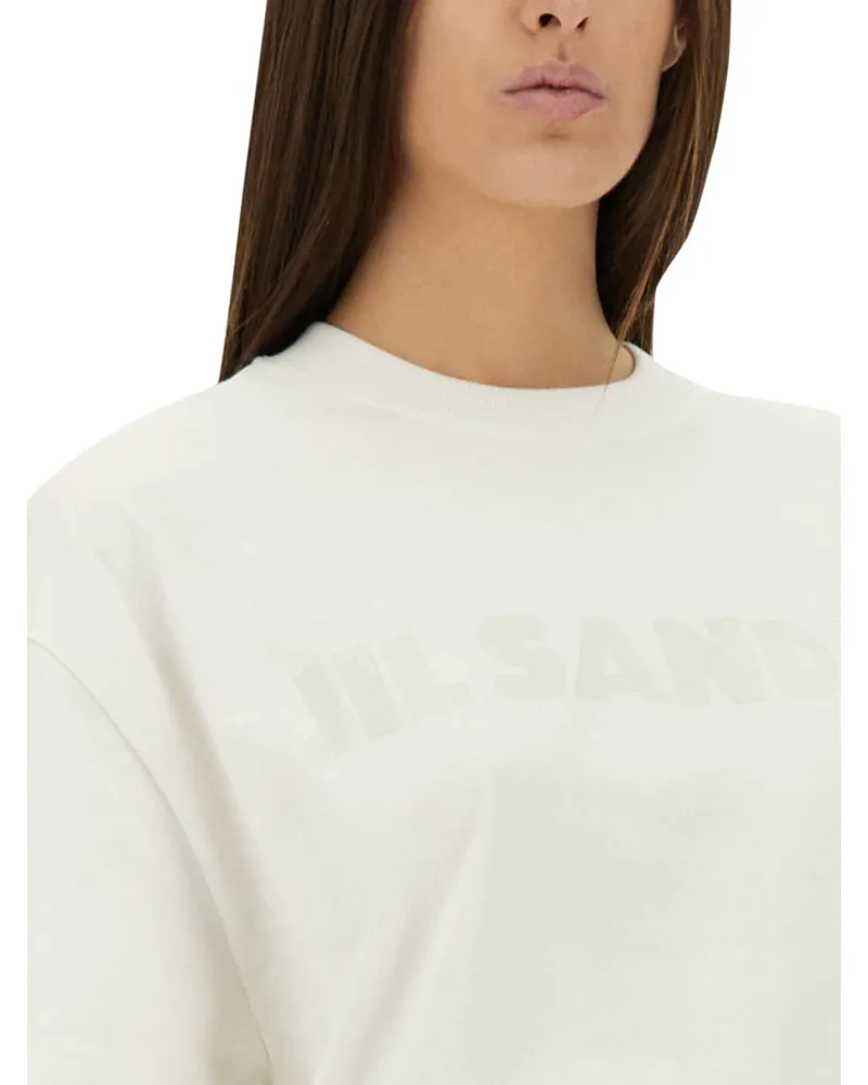 Jil Sander Logo-Embroidered Cotton T-Shirt — White White
