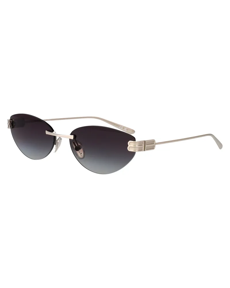 Balenciaga BB0486S Silver Metal Cat-Eye Sunglasses — Silver Silver
