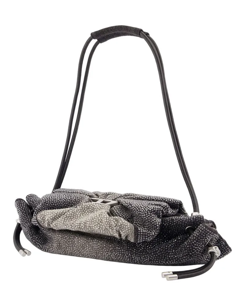 Diesel Women's Scrunch-D Small Shoulder Bag -  Cotton Grey Shoulder-Hobo-Bags Gray