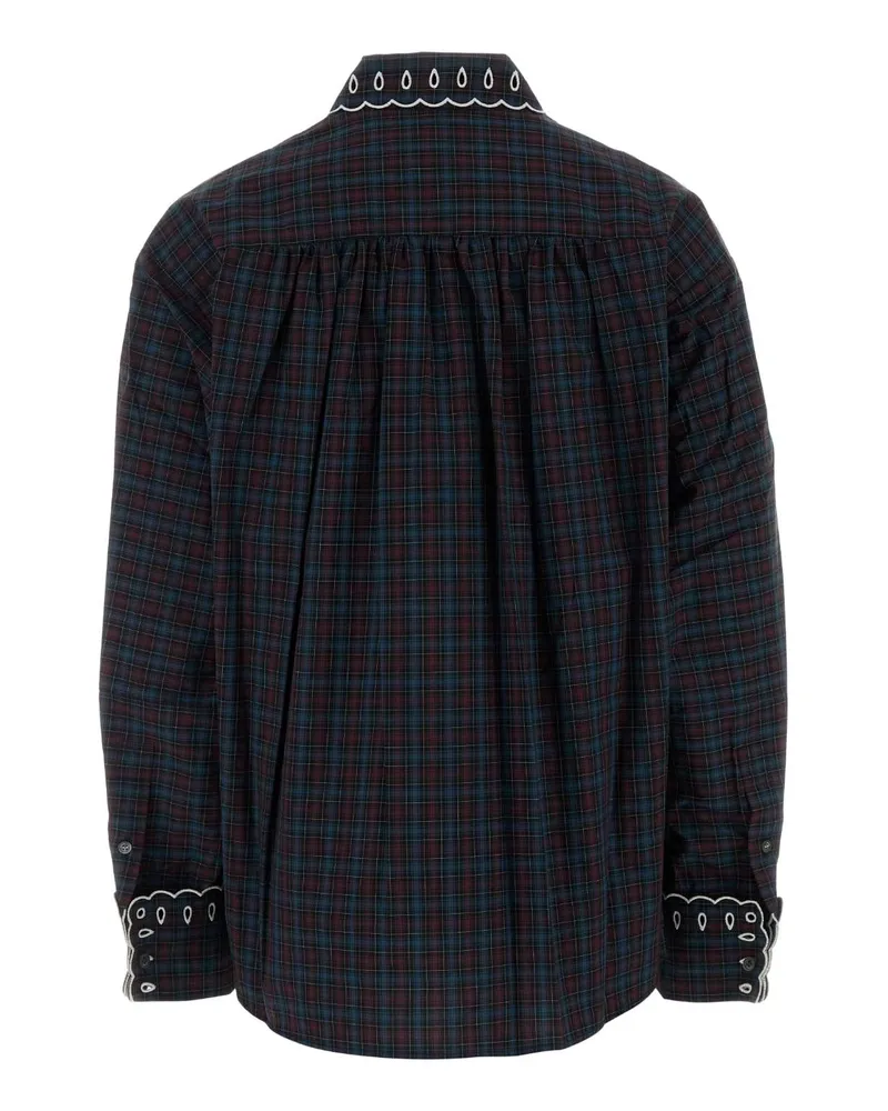 Marni Embroidered Poplin Blouse — Navy Navy