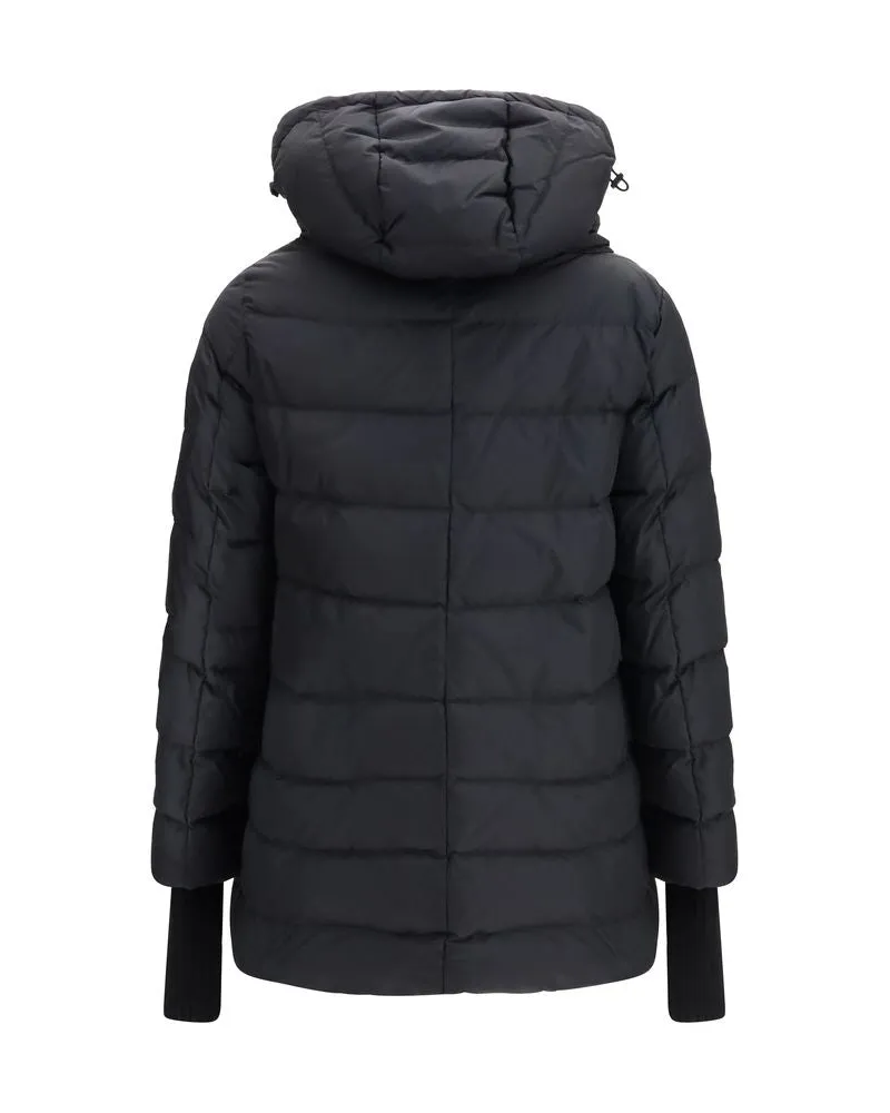 Herno Hooded Quilted Down Down Jacket — Black Black