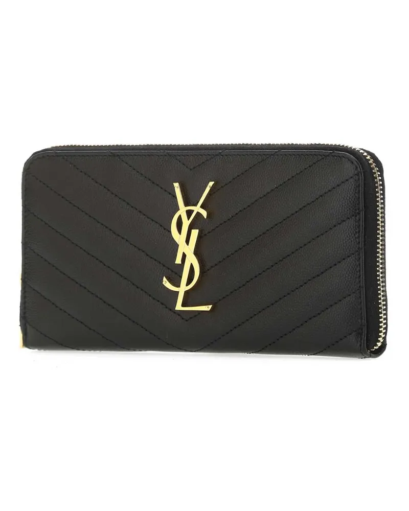 Saint Laurent Women's Black Leather Wallet 1000 Calf Skin Portafogli Black