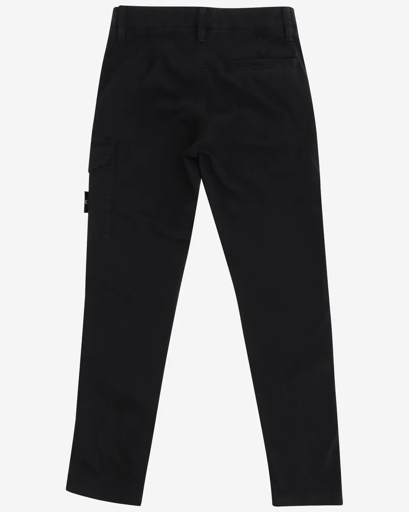 Stone Island Boys' Stretch Cotton Logo Pants Black Trousers Black