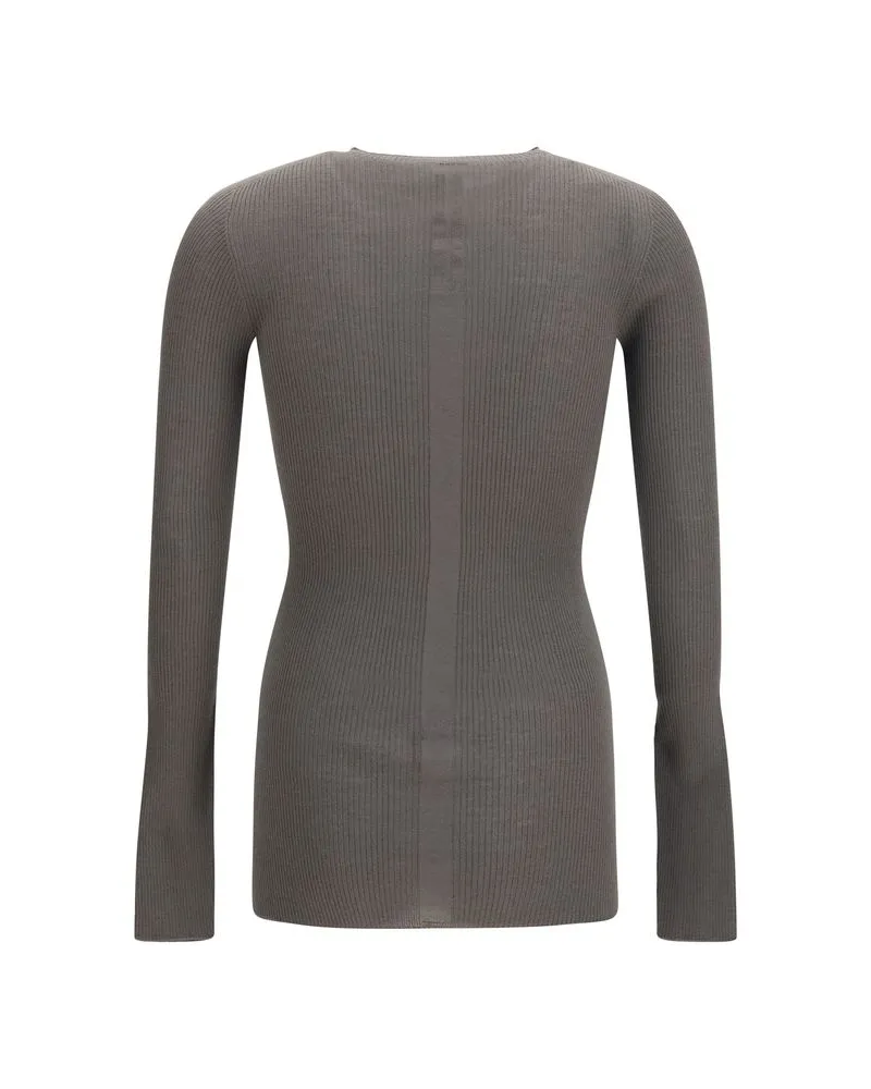 Rick Owens Men's Gray Wool Oves Aries Sweatshirt Clothing Gray