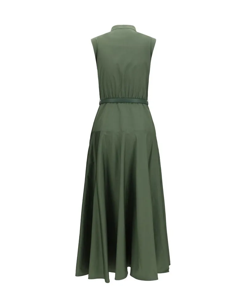 Max Mara Women's Bicolor Cotton Casual Dress Green
