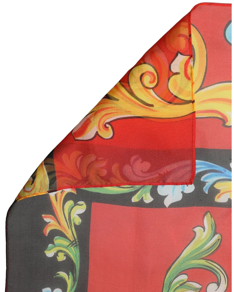 Dolce & Gabbana Silk Printed Square Foulard Scarf — Multicolor Multicolor