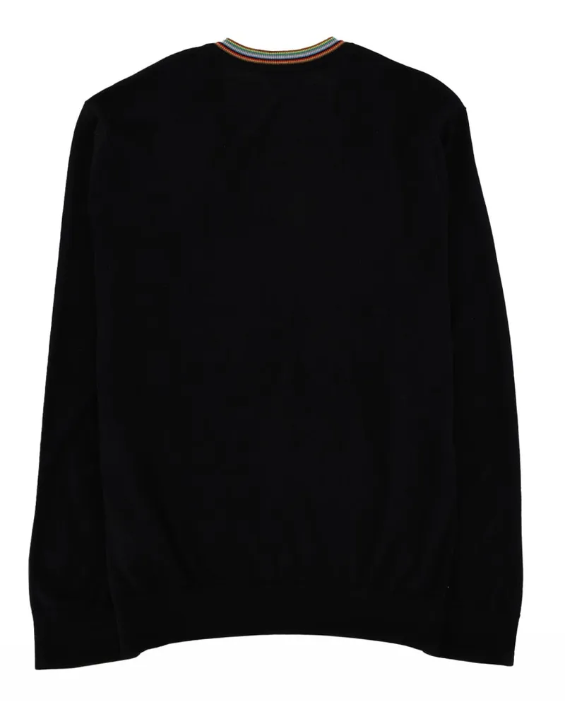 Paul Smith Signature Stripe Merino Wool Cardigan — Black Black