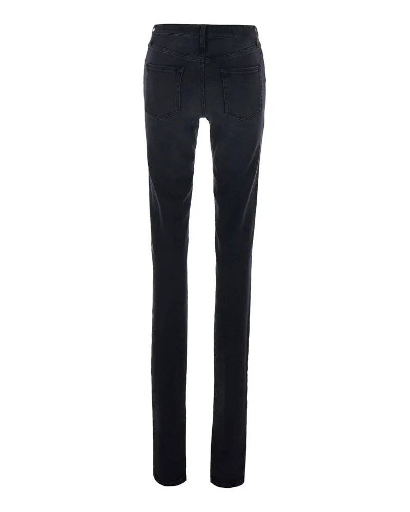 Gucci Women's Jeans Mid-Rise Black Split Hem Black