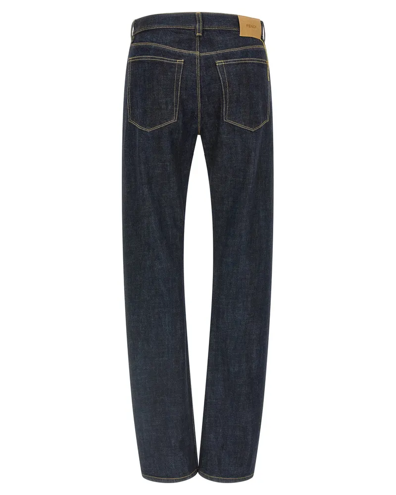 Fendi Regenerated Cotton Denim Jeans — Navy Navy