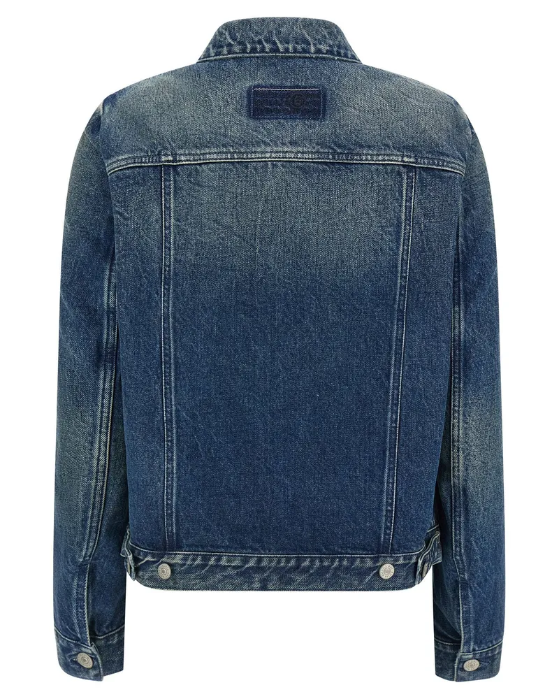 Maison Margiela Stone-Washed Denim Jacket — Blue Blue