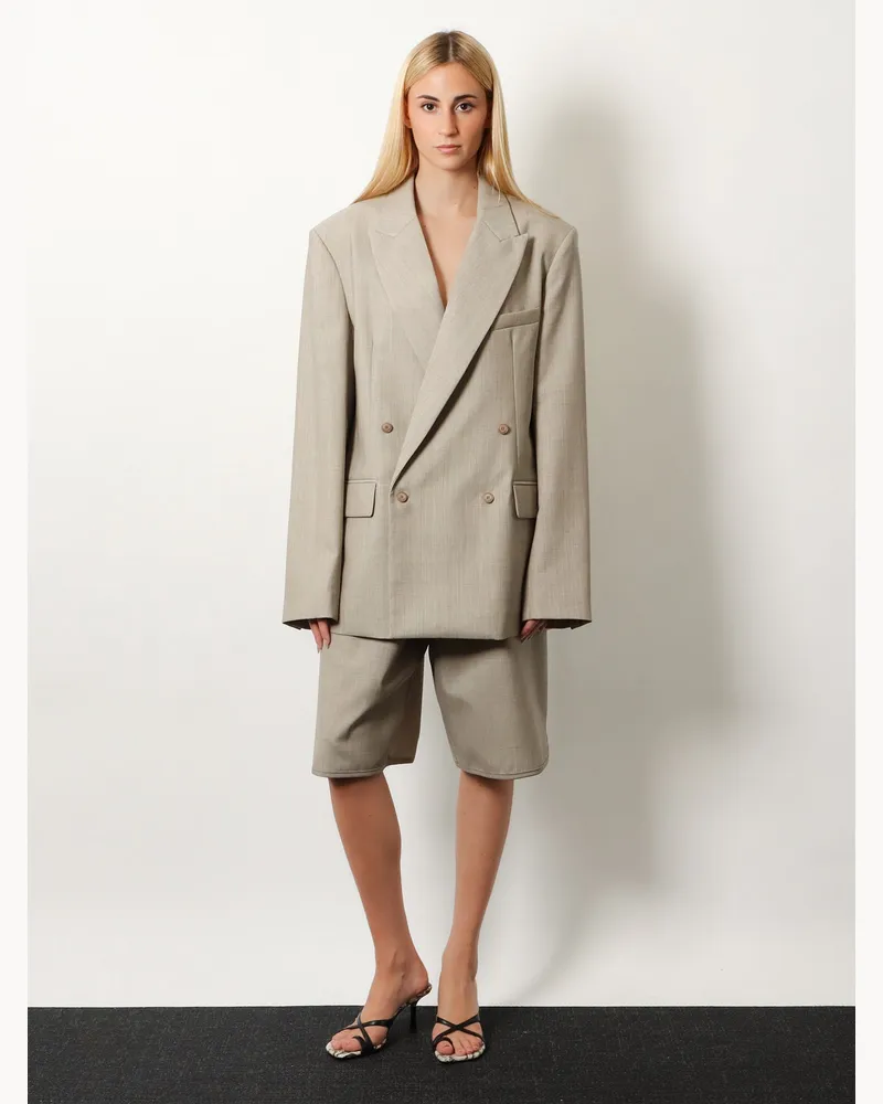 FRANKIE Shop Women's Blazer Newark Beige Virgin Wool Blazers Jacket Beige