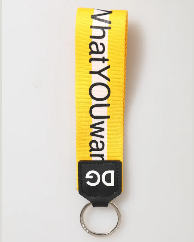 Dolce & Gabbana Logo-Printed Polyester Keychain — Yellow Yellow