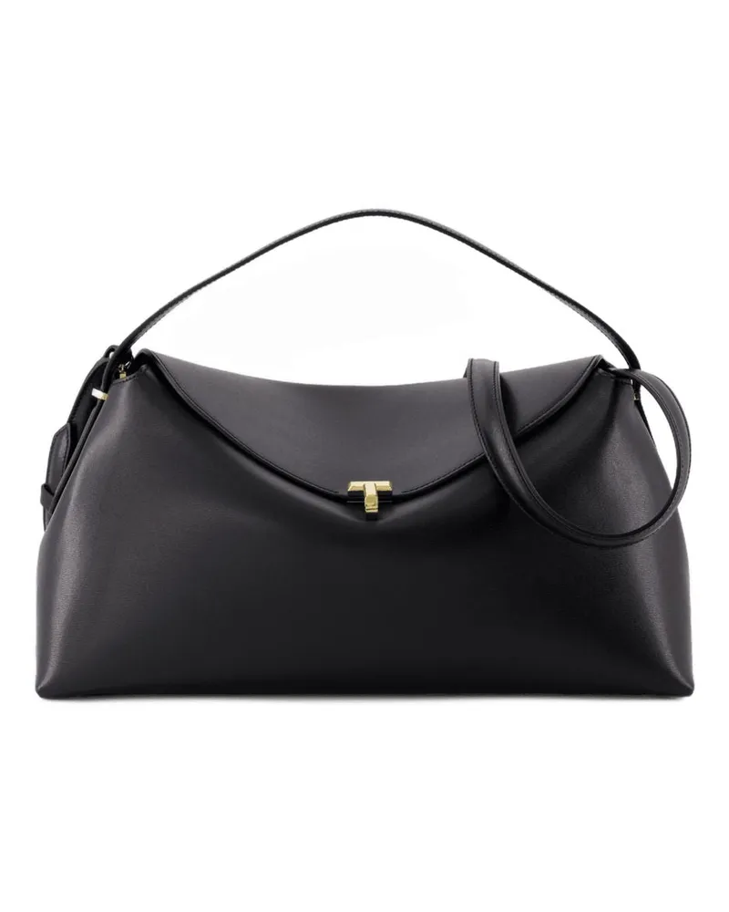 Totême Women's T Lock Top Handle Bag -  Leather Black Cowhide Handbags-Purses Black