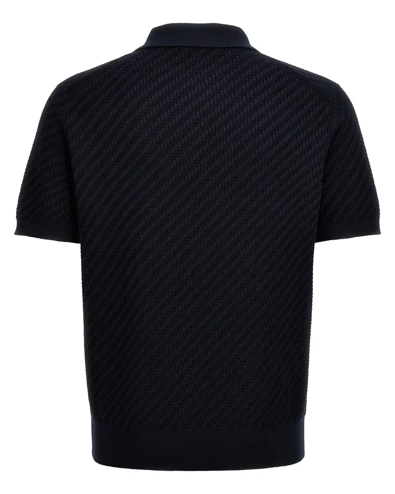 Brioni Men's Blue Cotton Polo Shirt Navy