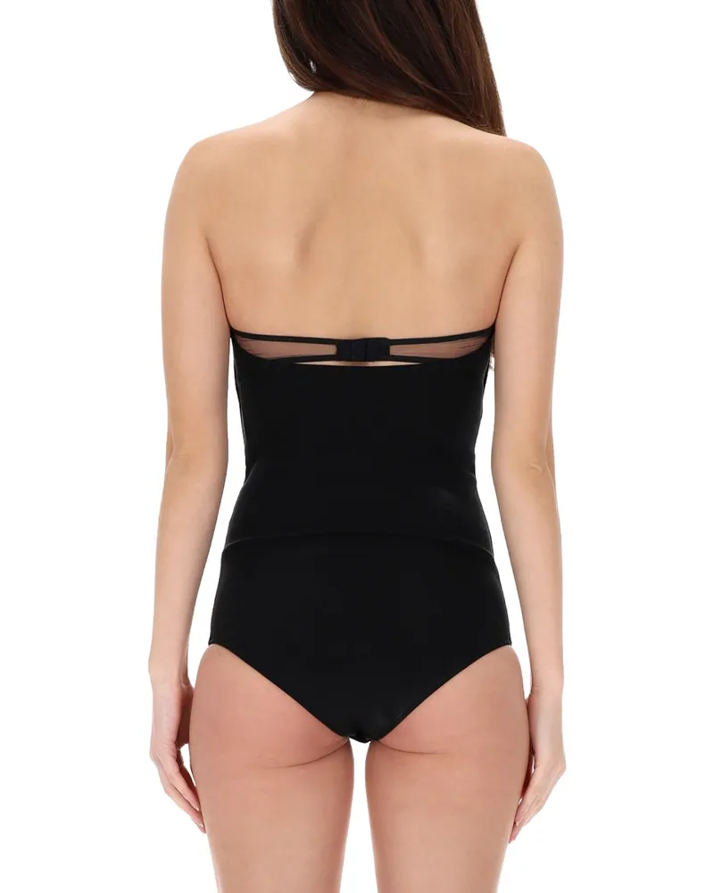 Courrèges Viscose Bustier Bodysuit — Black Black