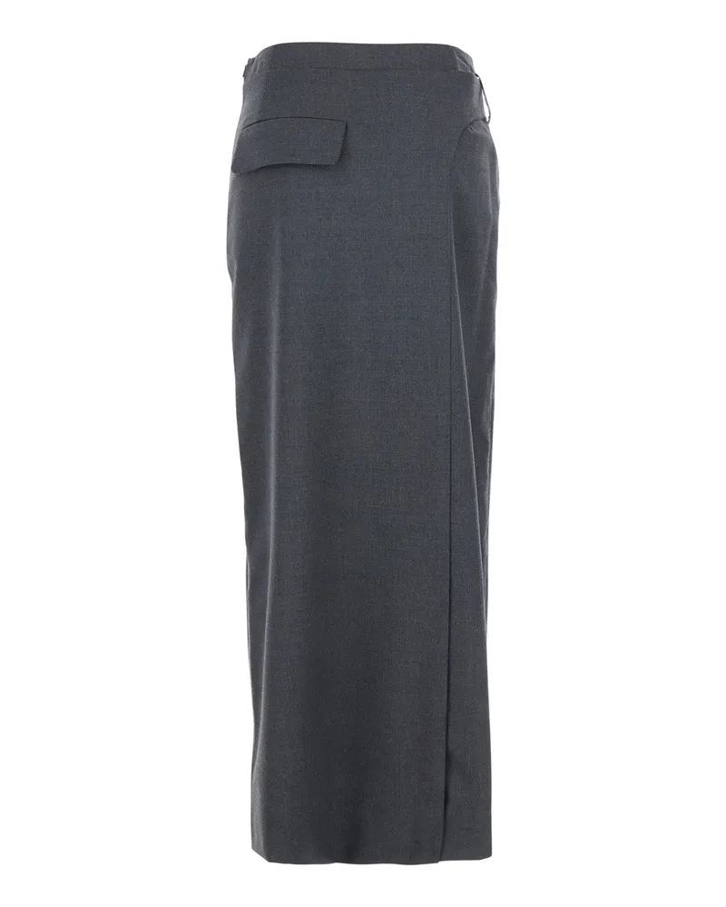 LOW CLASSIC Women's Grey Skirt With Waist Belt Fabric Gray