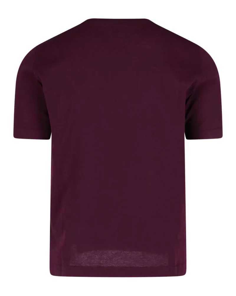 Caruso Men's T-Shirts And Polos Red Cotton Burgundy