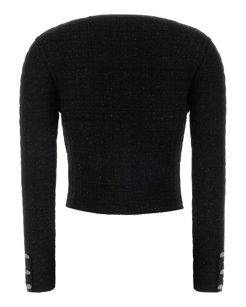 Alessandra Rich Women's Black Boucle Cardigan Maglieria Black