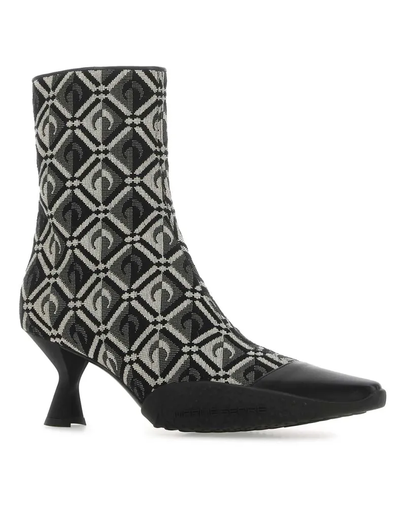 Marine Serre Women's Embroidered Cotton Blend Moon Diamant Ankle Boots 00 Stivali Black