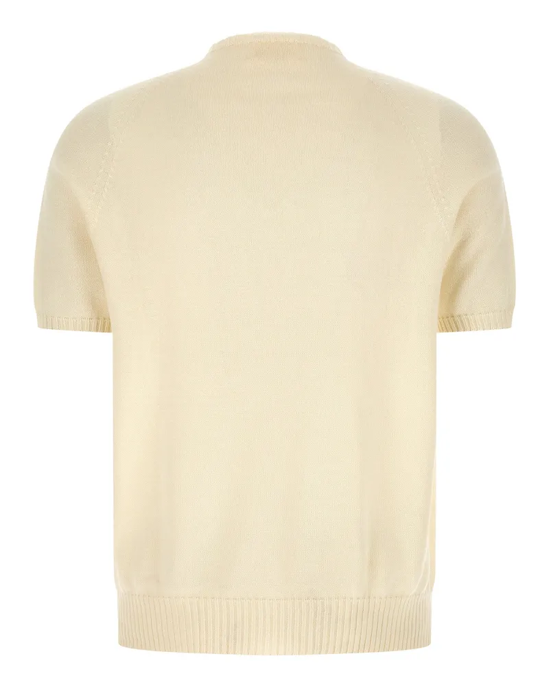 MA'RY'YA Ribbed-Detail Cotton Sweater — Cream Cream