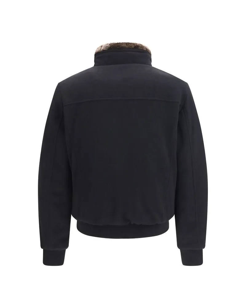 MOORER Men's Black Cashmere Bomber Clothing Black