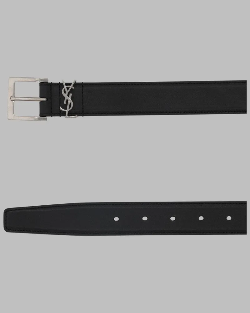 Saint Laurent Cassandre Vadim Belt — Black Black
