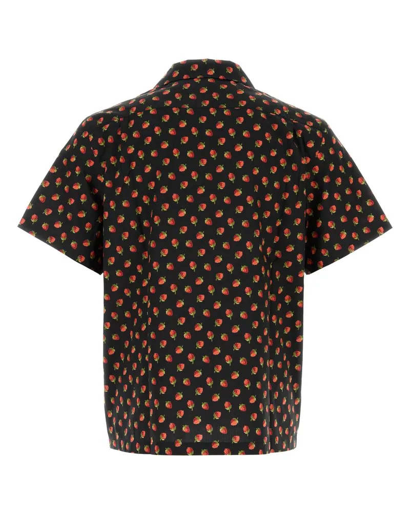 J.W.Anderson Men's Printed Poplin Shirt Blackred Exterior: Cotton Camicie Black
