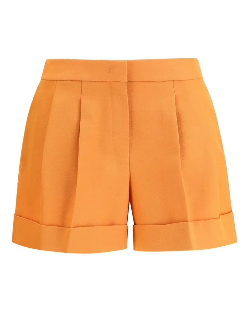 Fendi Women's Grain De Poudre Wool Shorts Rhum-26 Fleece Orange