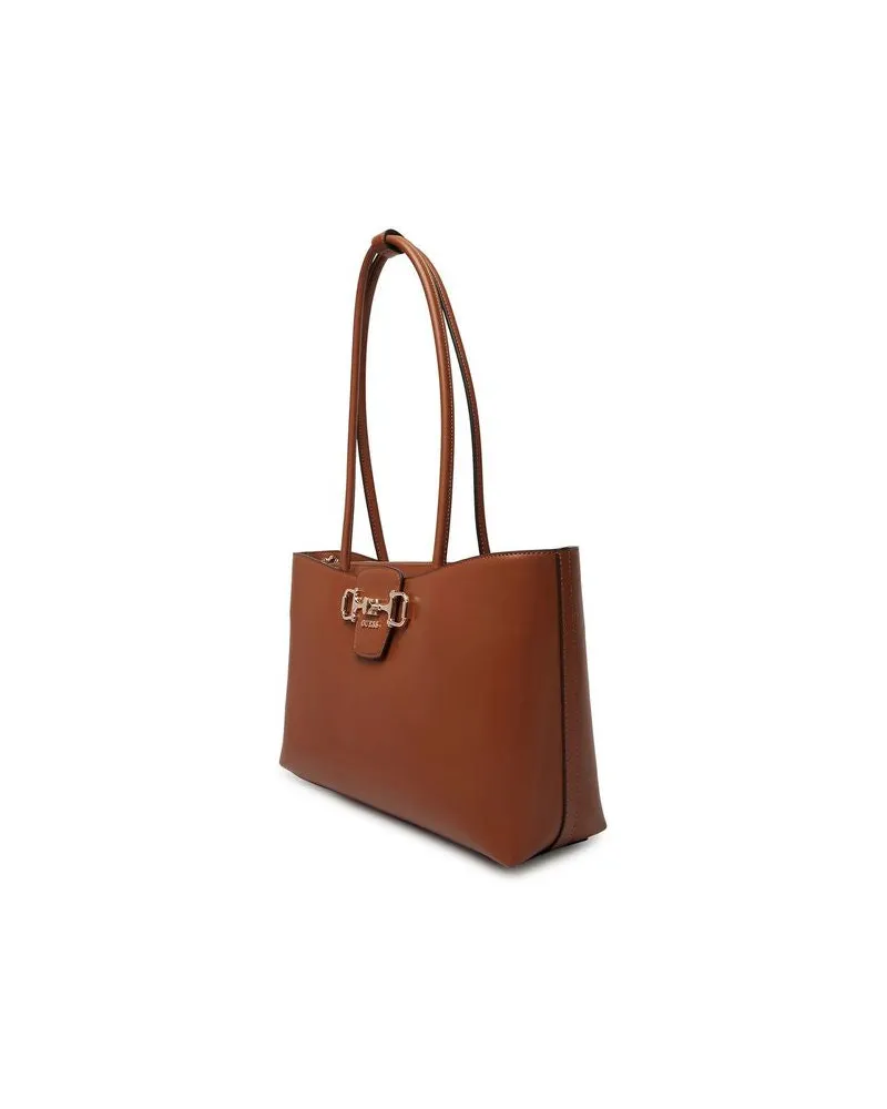 Guess Women's Handbag Cognac Polyurethane Bags - Tote-Bags Cognac