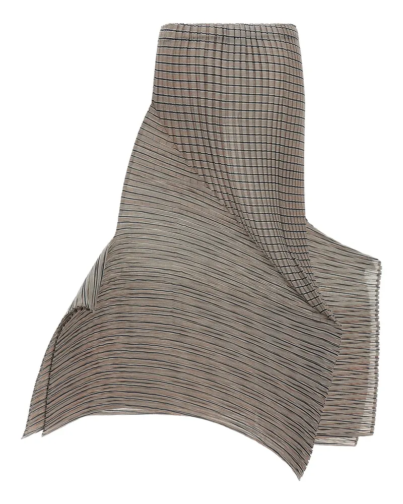 Issey Miyake Generic Stripes (machine Pleats) Skirt Beige