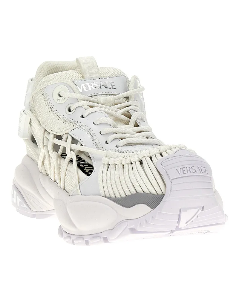 Versace Women's White Calfskin Athletic Sneakers White