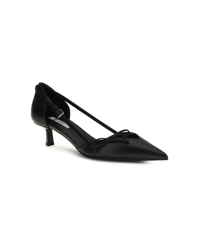 Prada Women's Black Goatskin High Heel Pumps Black
