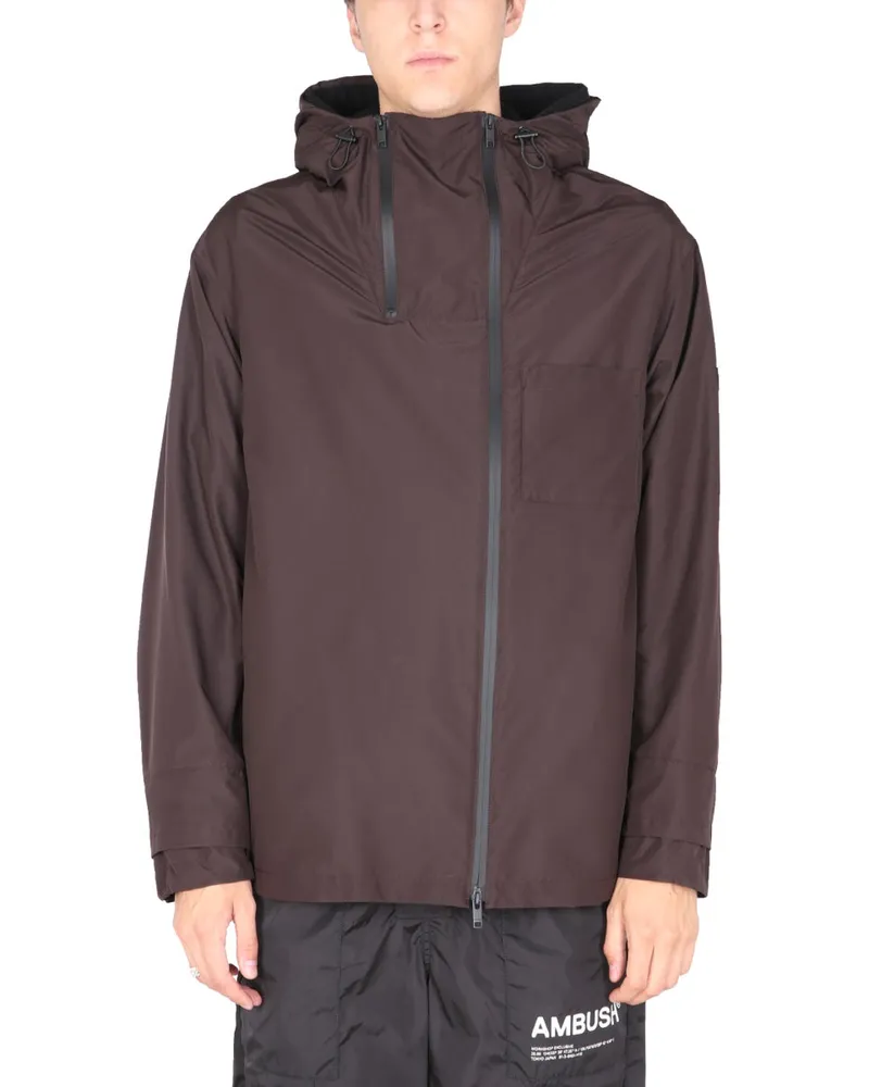 AMBUSH Hooded Slim Fit Jacket — Brown Brown