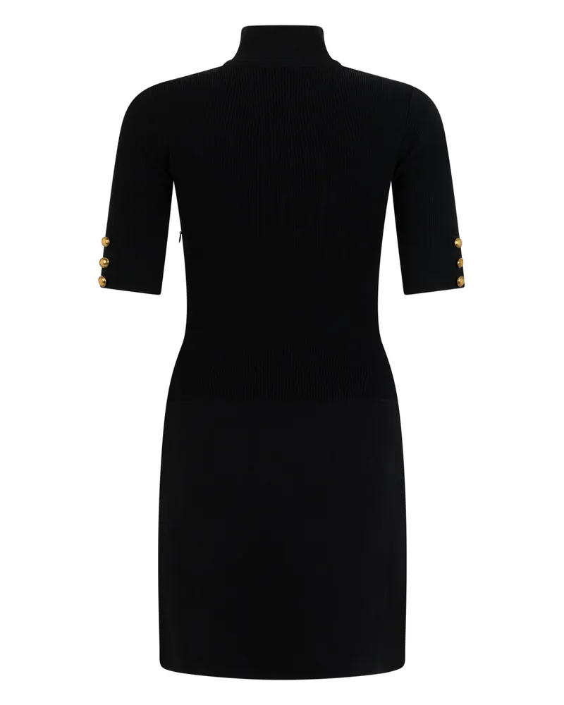 Elisabetta Franchi Women's Knitted Mini Dress With Scarf — Black Viscose Black