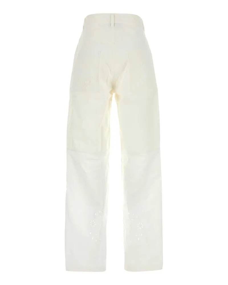 Marine Serre Women's White Cotton Pant Exterior: Pantaloni White
