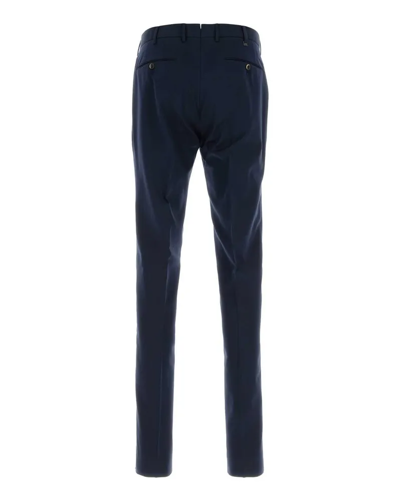 PT TORINO Cotton-Silk Blend Trousers — Navy Navy