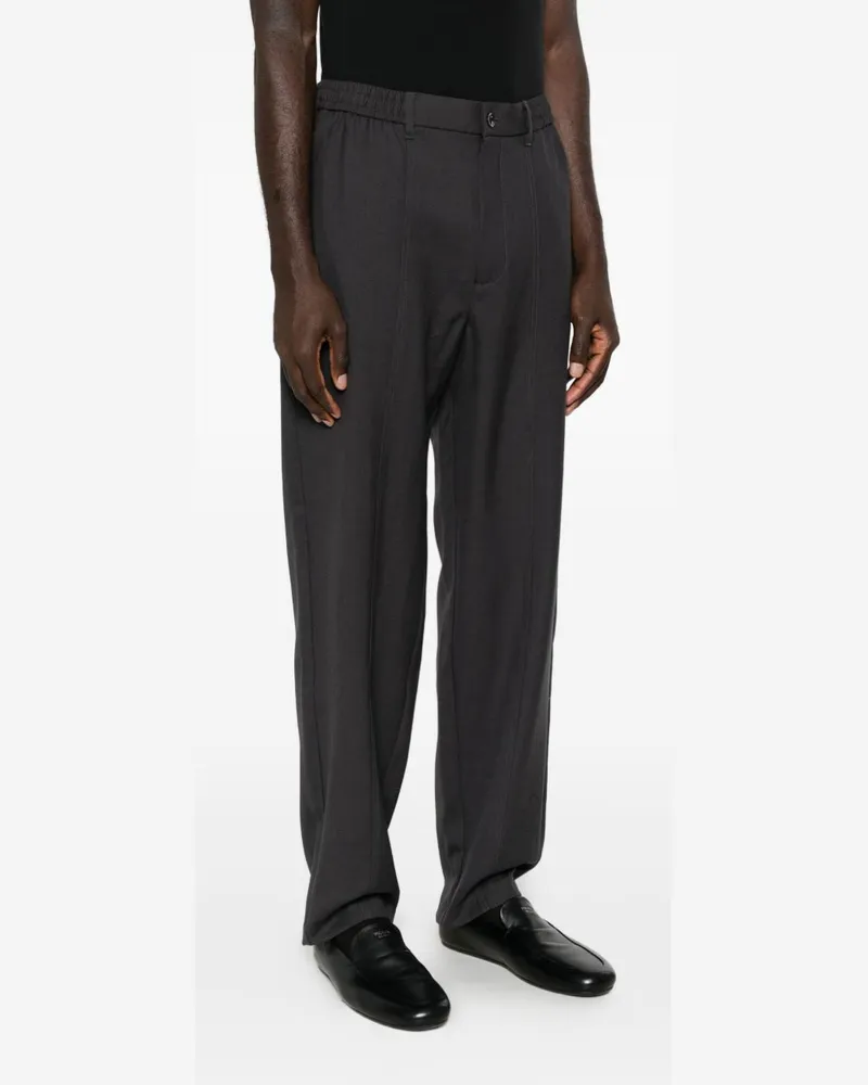 Emporio Armani Wool Twill Trousers — Grey Grey