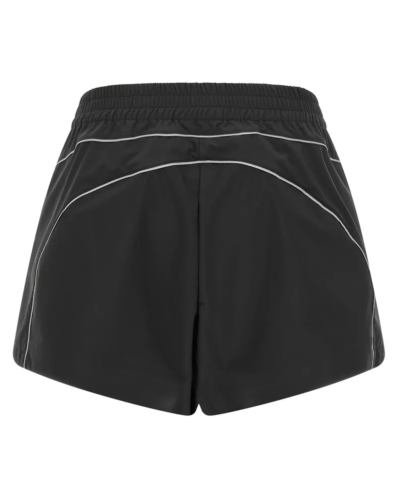Balenciaga Reflective-Piped Techwear Shorts — Black Black