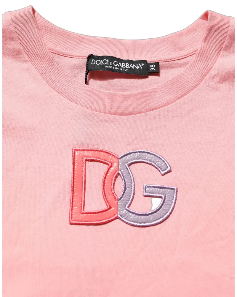 Dolce & Gabbana Logo-Embroidered Cotton Tank Top — Pink Pink